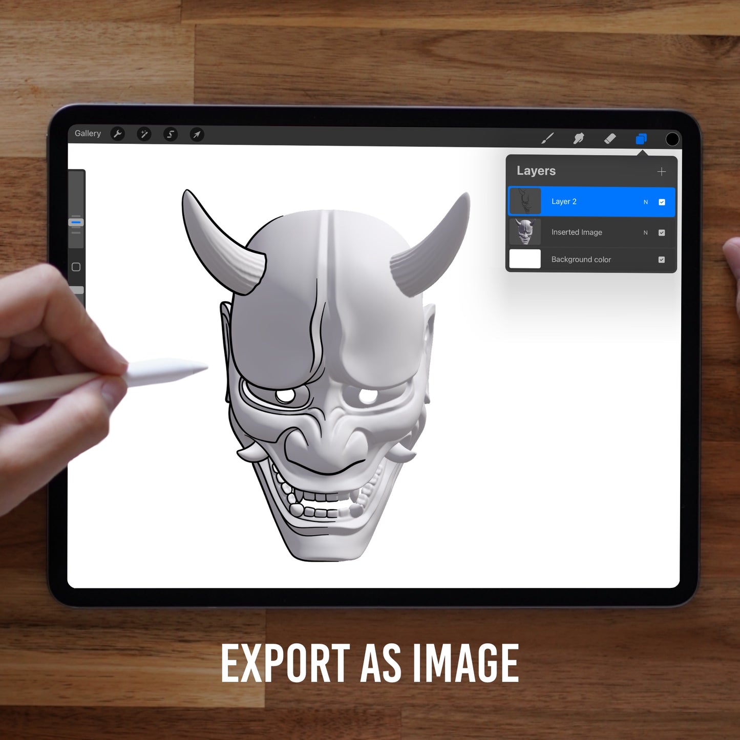 Hannya Mask • 3D Model for Procreate