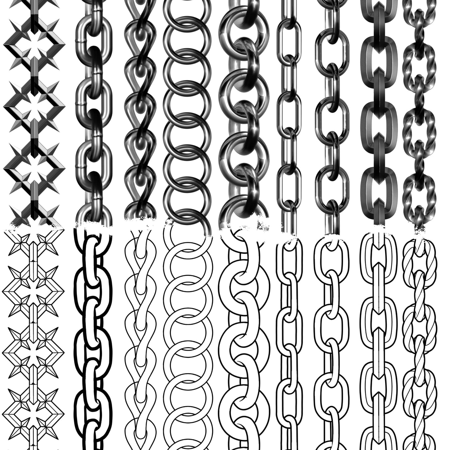 Ultimate Chain Kit • Procreate stamp brushes