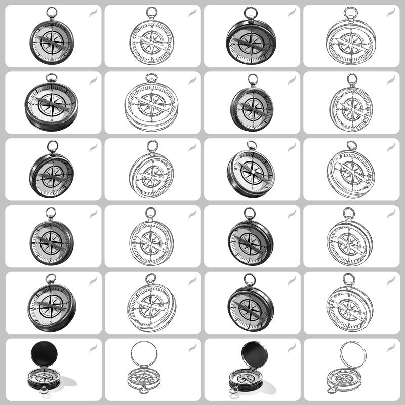 Compass Set • Procreate stamp brushes