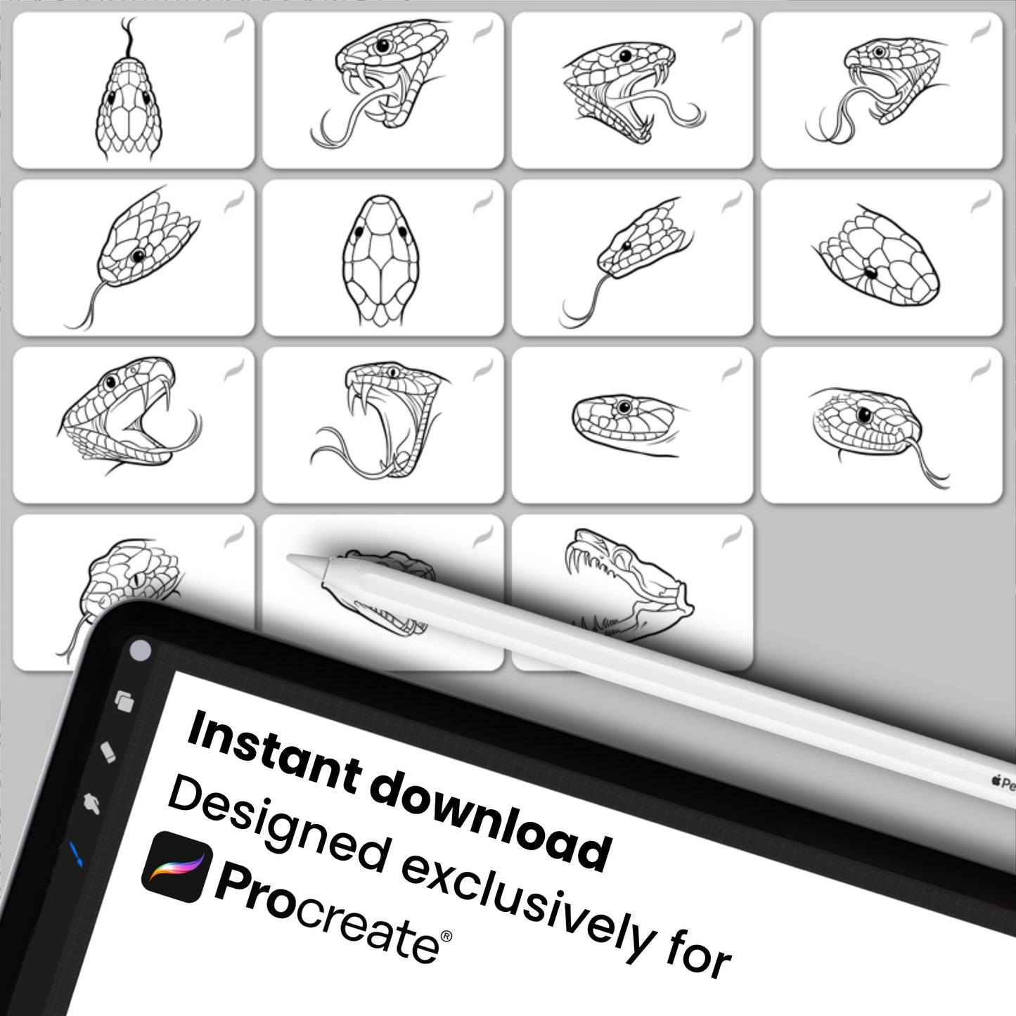 Ultimate Snake Kit • Procreate stamp brushes
