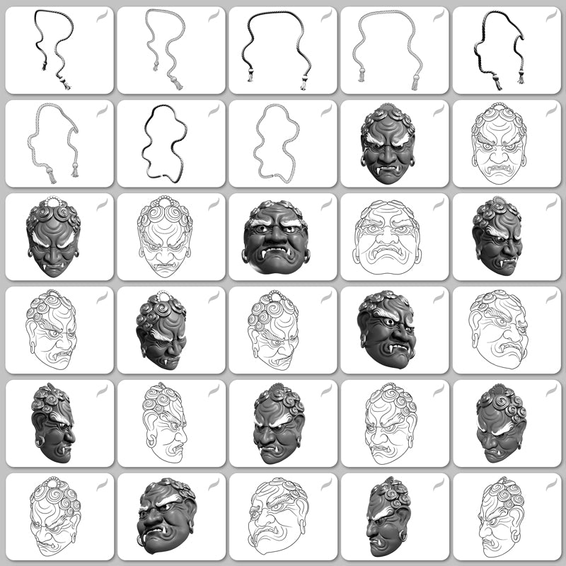 Japanese Mask Pack • Procreate stamp brushes