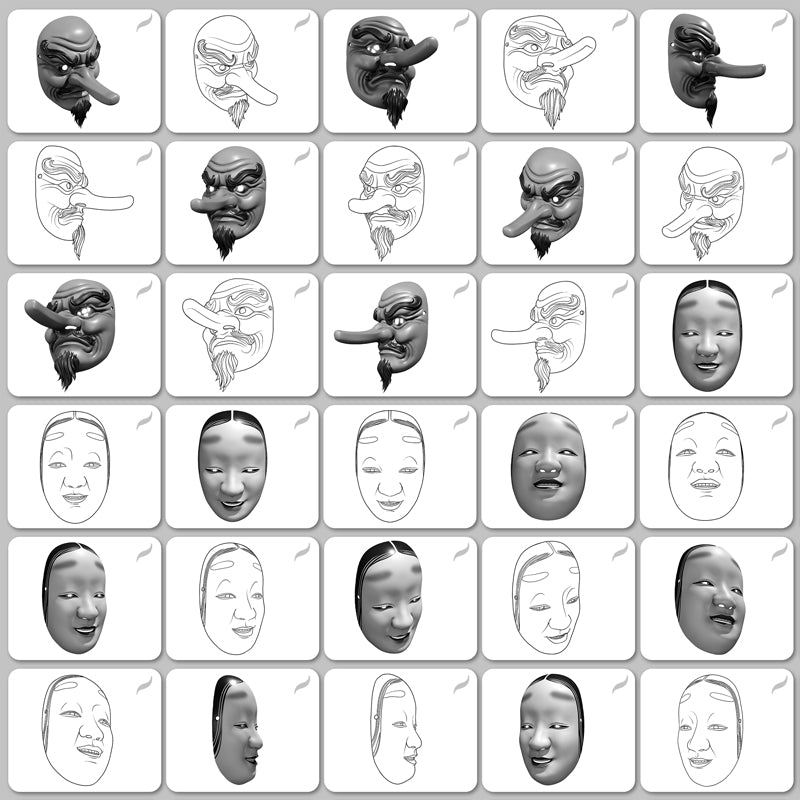 Japanese Mask Pack • Procreate stamp brushes