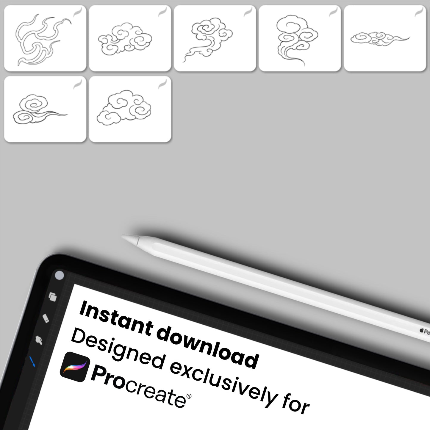 Japanese Dragon Kit • Procreate stamp brushes