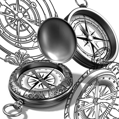 Compass Set • Procreate stamp brushes