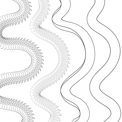Asian dragon spine brushes for Procreate – ideal for traditional Japanese tattoo design and illustration.