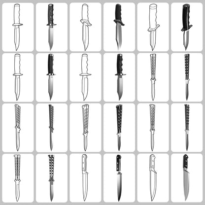 Iconic Knives • Procreate stamp brushes