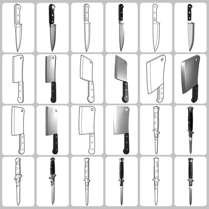 Iconic Knives • Procreate stamp brushes