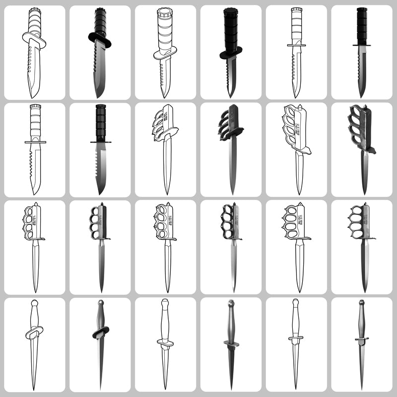 Iconic Knives • Procreate stamp brushes