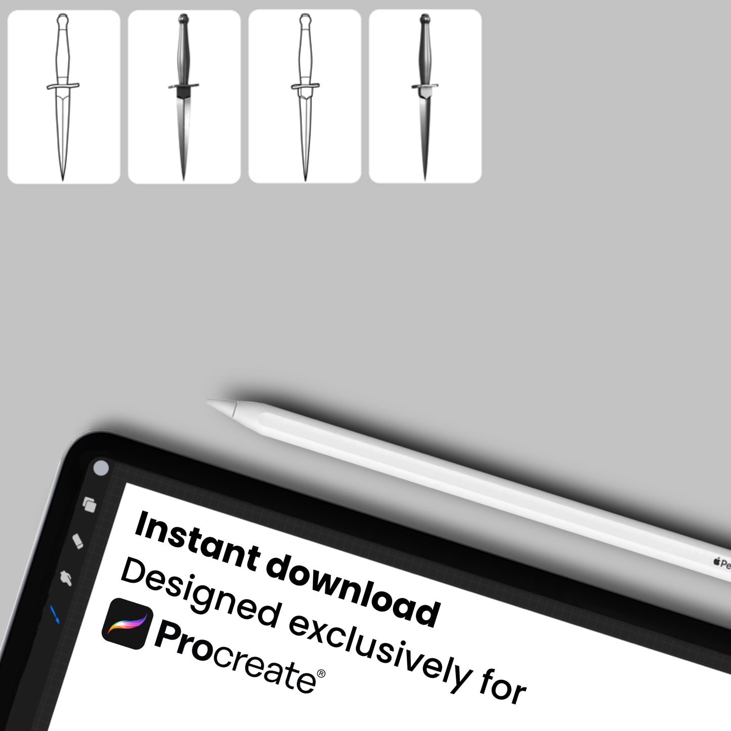 Iconic Knives • Procreate stamp brushes