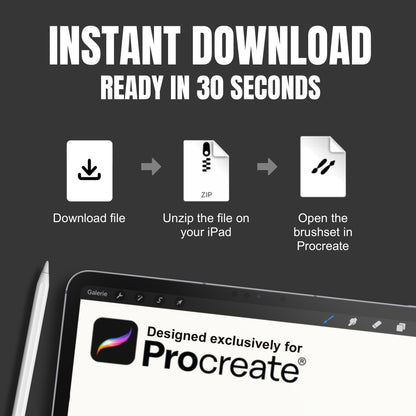 Instant download steps for installing the Ultimate Snake Kit brushes in Procreate