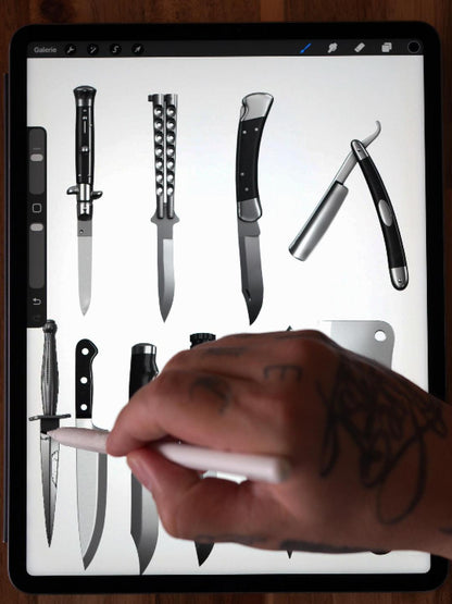 Iconic Knives • Procreate stamp brushes