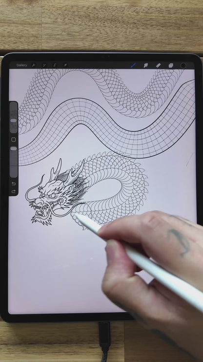 Japanese Dragon Kit • Pinceaux tampons Procreate