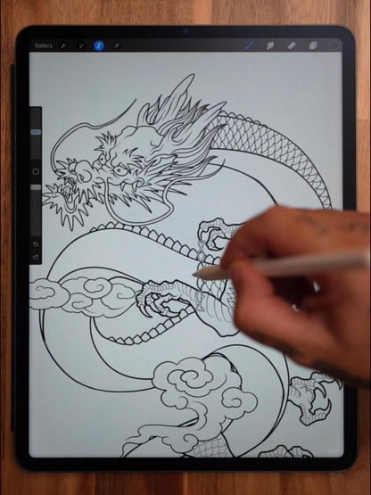 Japanese Dragon Kit • Procreate stamp brushes