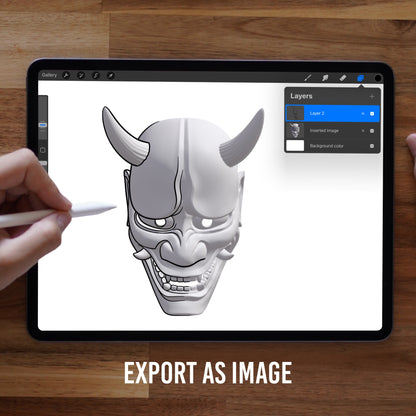 Hannya Mask • 3D Model for Procreate