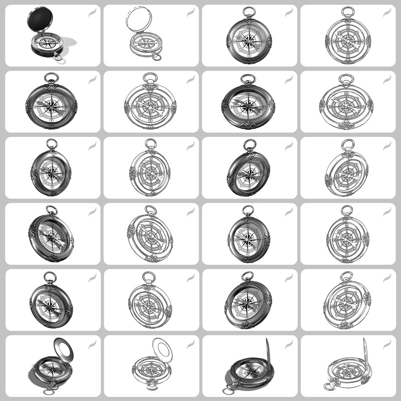 Compass Set • Procreate stamp brushes