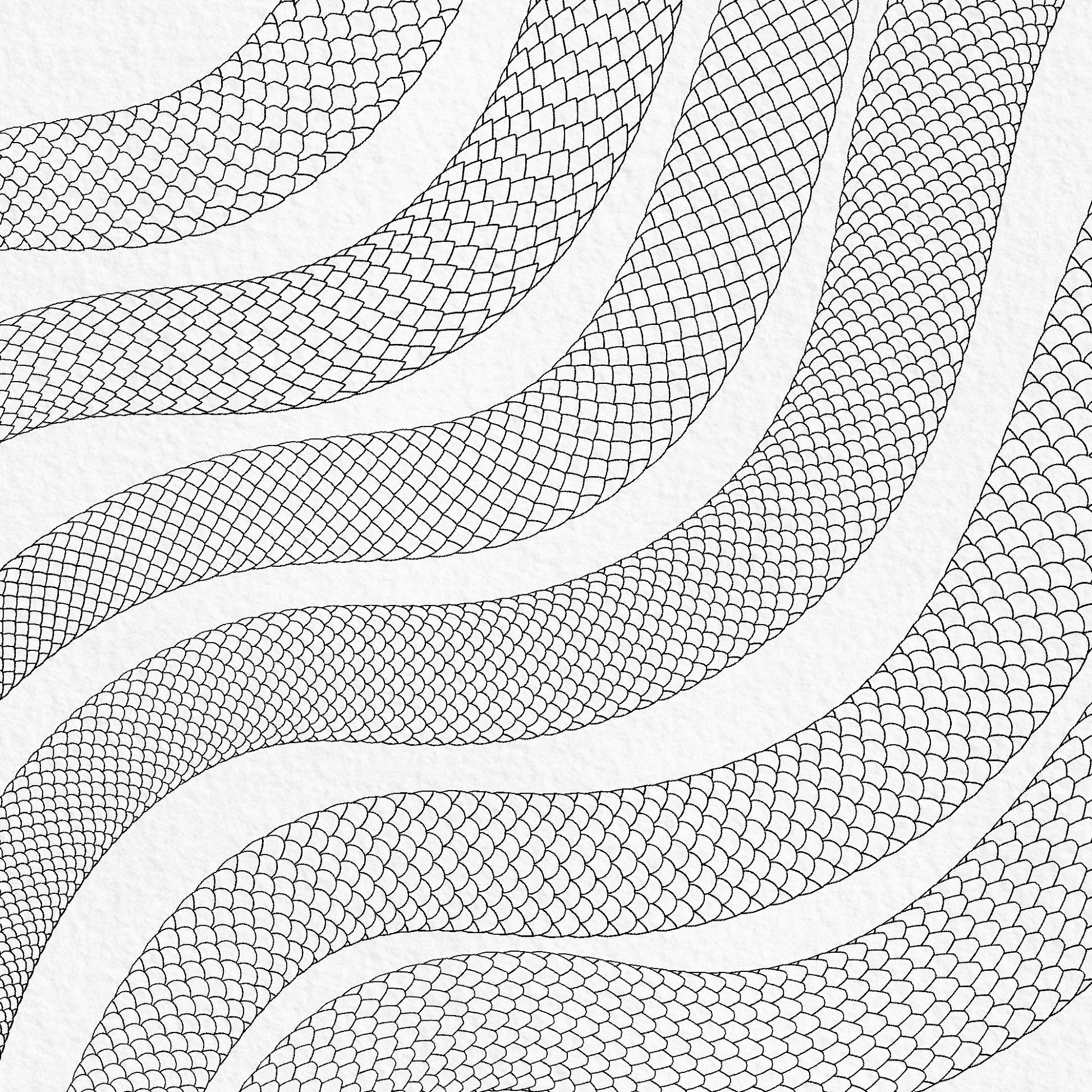 Fine line Japanese dragon scale Procreate brushes for seamless body patterns