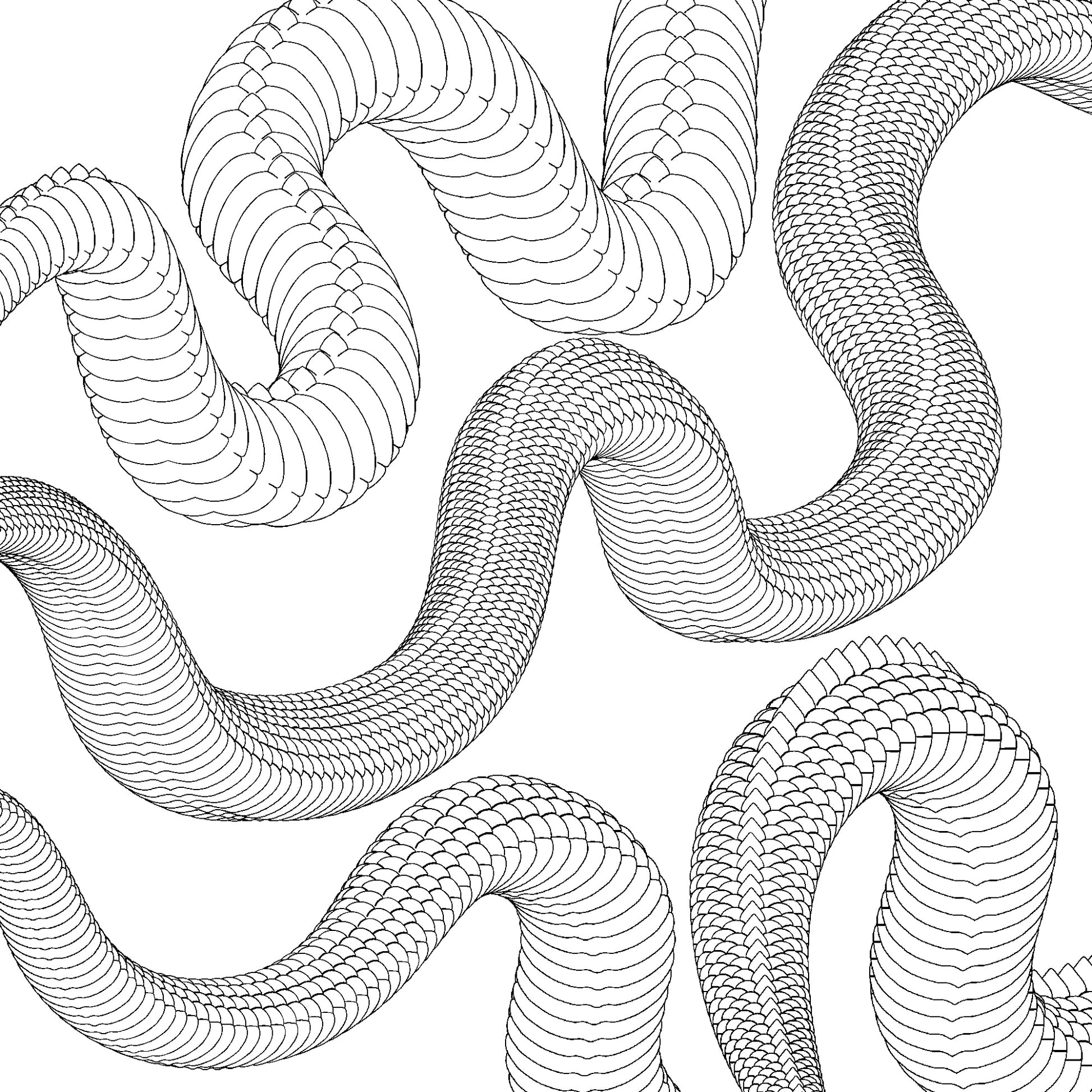 Procreate brush set preview showing various Japanese dragon body strokes with different scale patterns — perfect for building custom dragon forms for tattoo art.