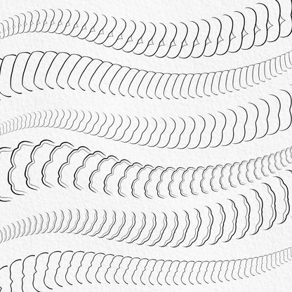 Japanese dragon underbelly Procreate brushes with curved segmented patterns