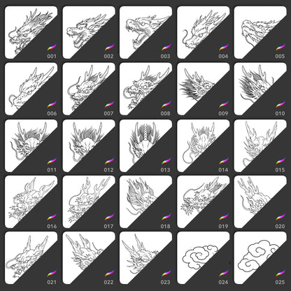 Japanese Dragon Kit • Pinceaux tampons Procreate