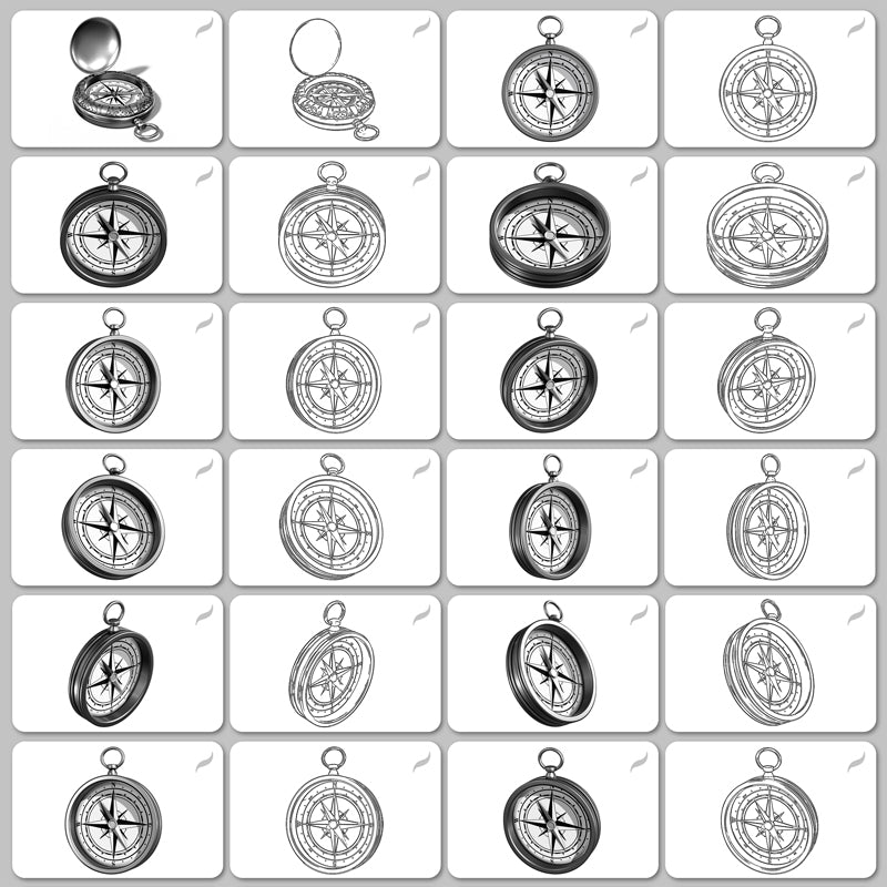 Compass Set • Procreate stamp brushes
