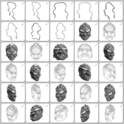 Japanese Mask Pack • Procreate stamp brushes
