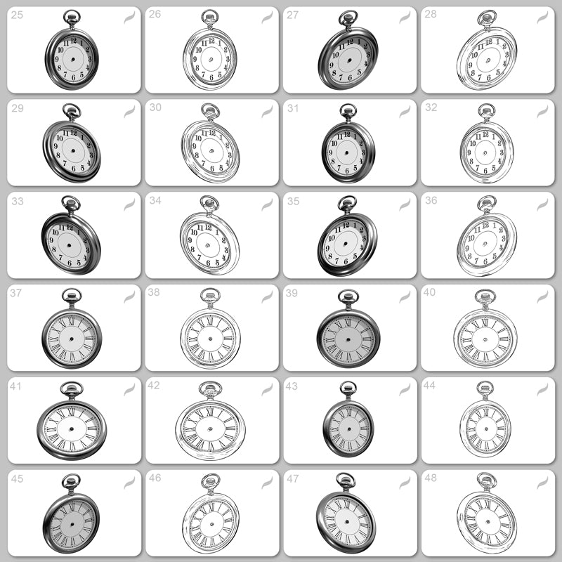 Pocket Watches • Procreate stamp brushes