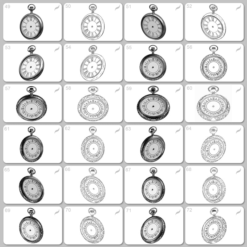 Pocket Watches • Procreate stamp brushes