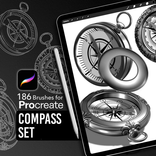 Compass Set • Procreate stamp brushes