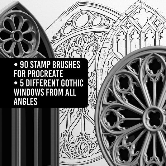 Gothic Windows • Procreate stamp brushes